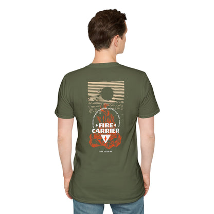 Unisex Softstyle T-Shirt - Fire Carrier Graphic Tee for Camping Lovers