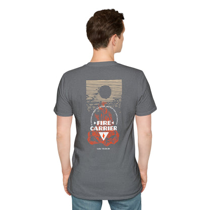 Unisex Softstyle T-Shirt - Fire Carrier Graphic Tee for Camping Lovers