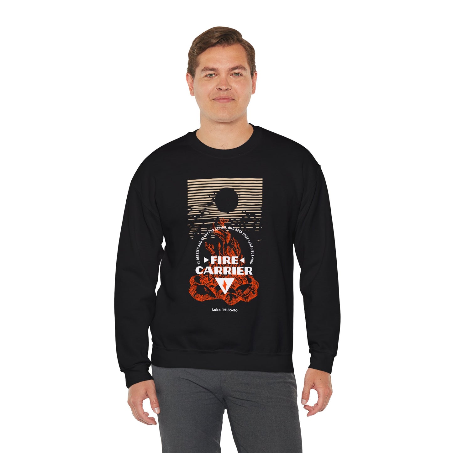 Fire Carrier Single Sided Heavy Blend Crewneck Sweatshirt