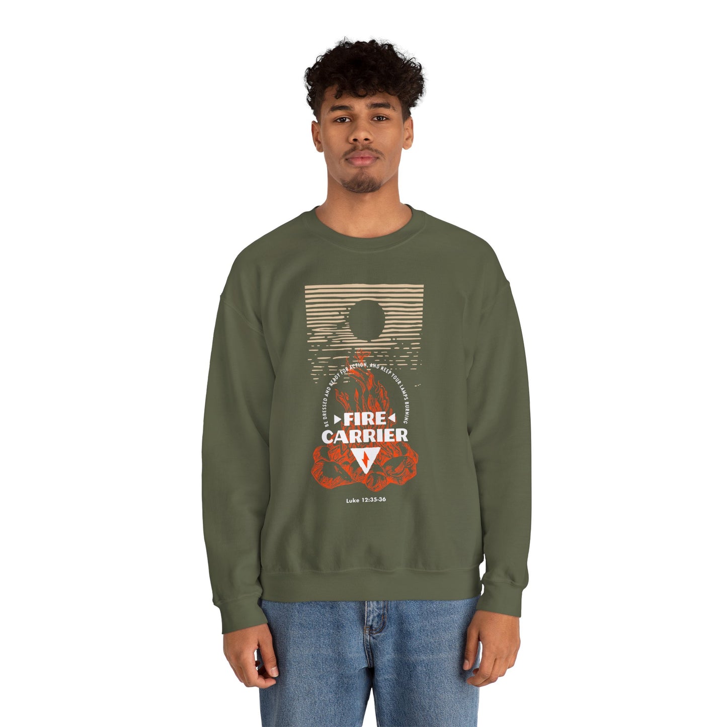 Fire Carrier Single Sided Heavy Blend Crewneck Sweatshirt