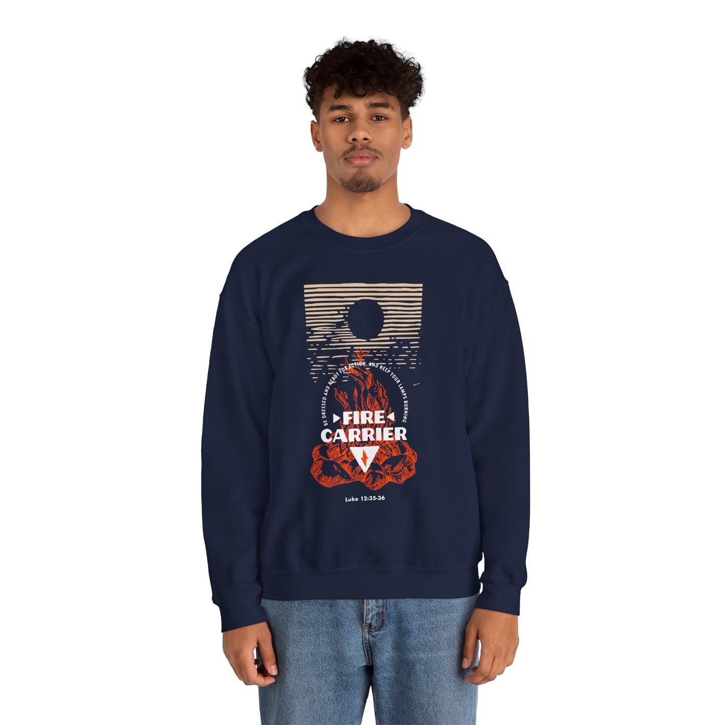 Fire Carrier Single Sided Heavy Blend Crewneck Sweatshirt