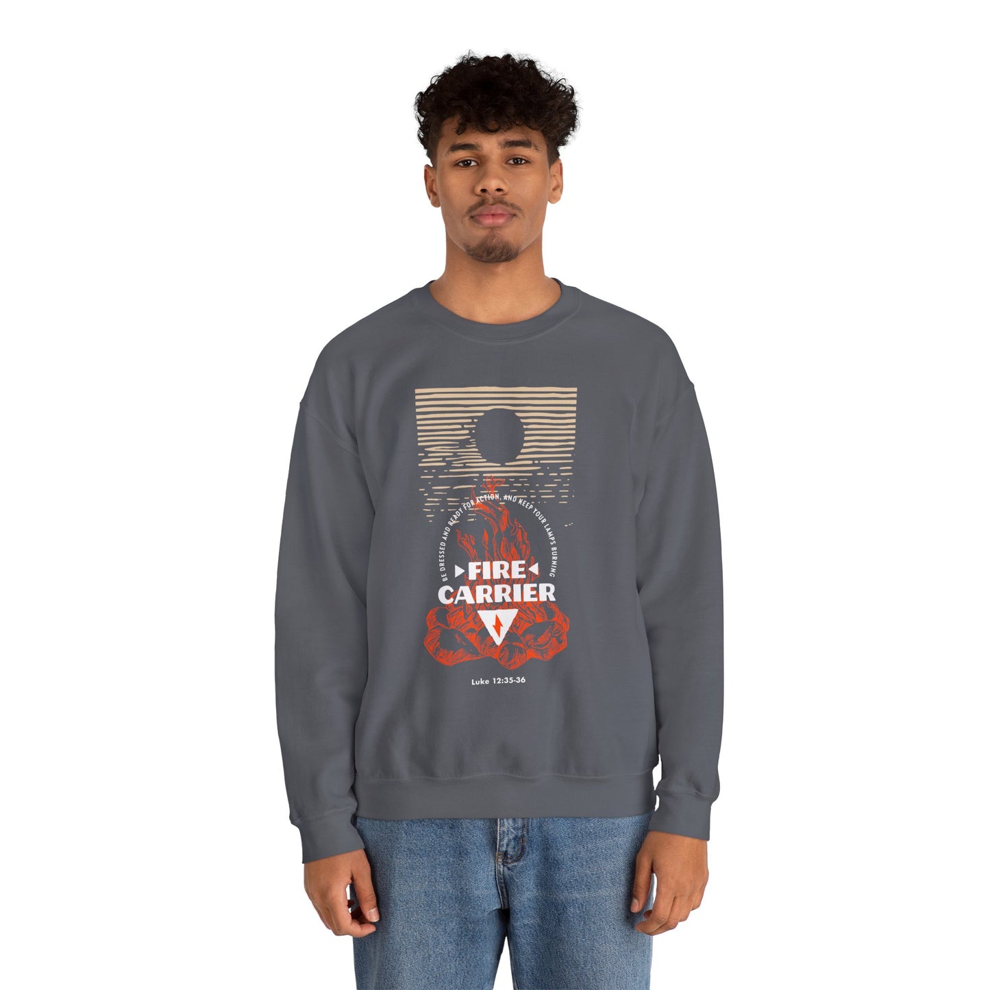 Fire Carrier Single Sided Heavy Blend Crewneck Sweatshirt
