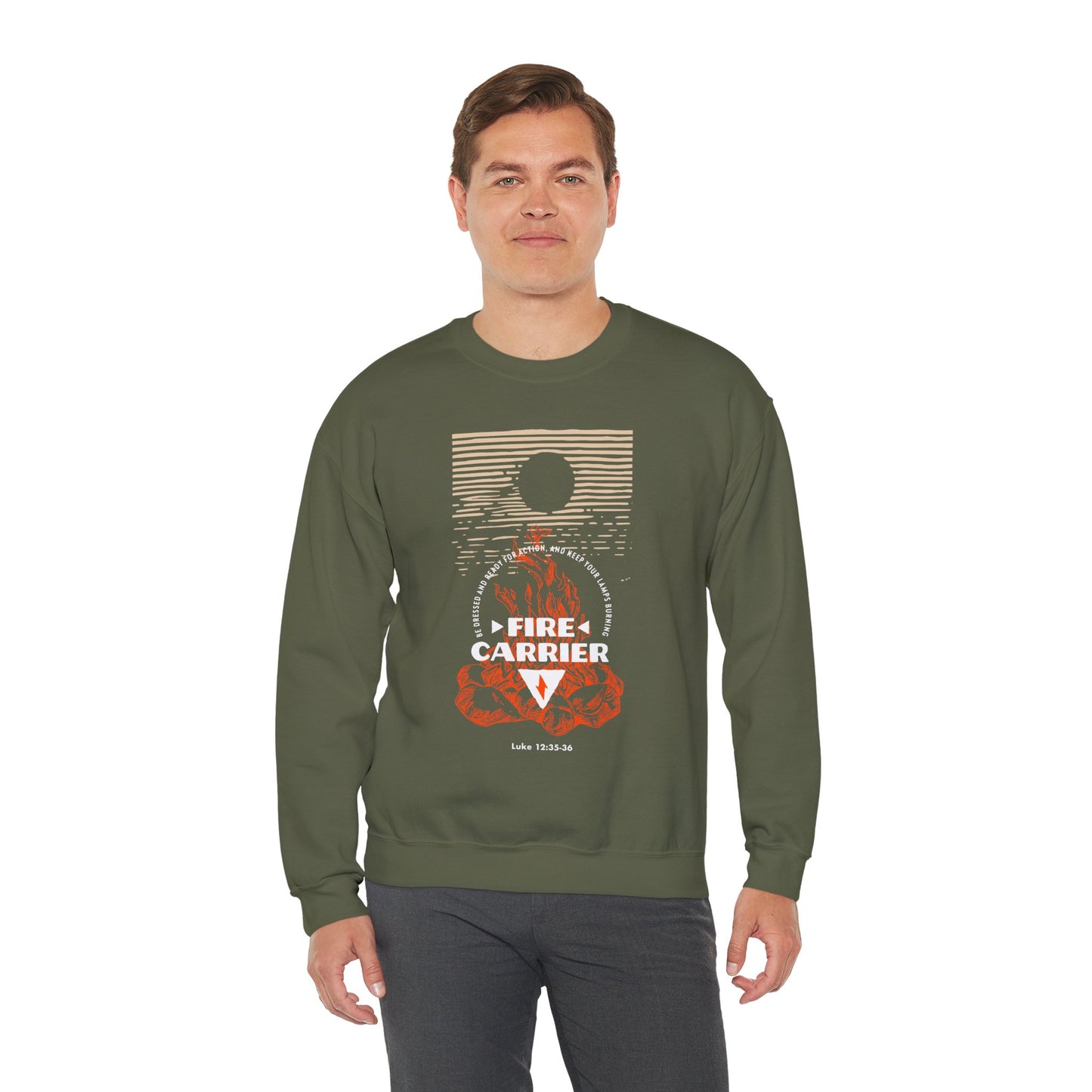 Fire Carrier Single Sided Heavy Blend Crewneck Sweatshirt