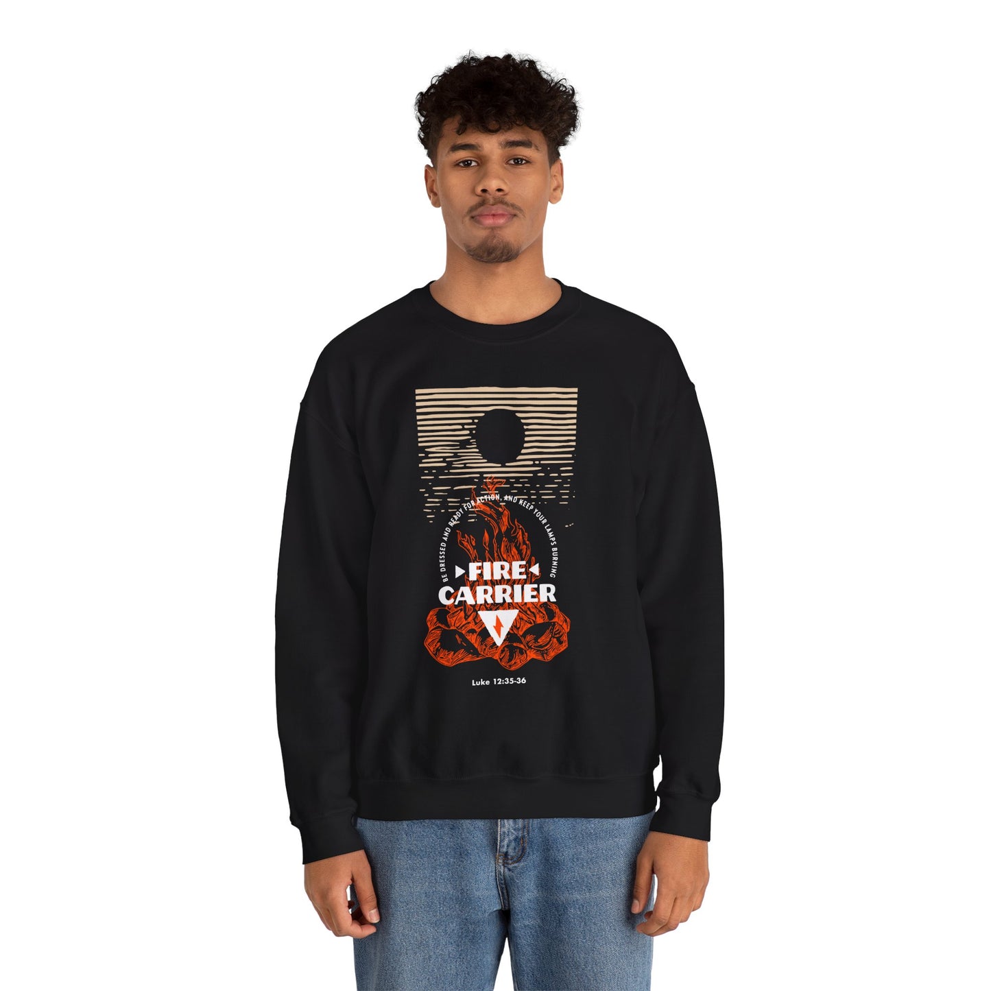Fire Carrier Single Sided Heavy Blend Crewneck Sweatshirt