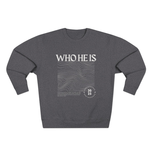 Inspirational Unisex Crewneck Sweatshirt - 'WHO HE IS' Design for Everyday Comfort